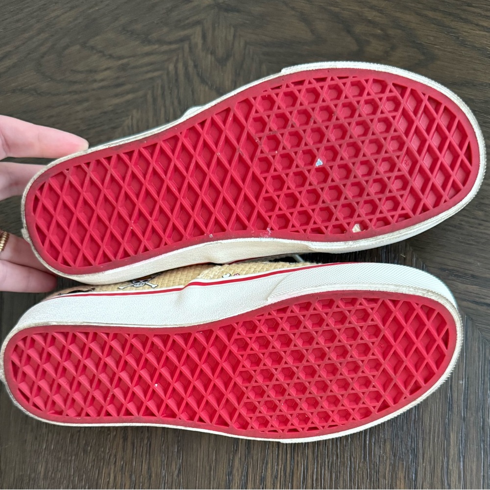 Vans x One Piece Authentic Sneakers Kids 3.5Y Woven Raffia Straw Collab Rare - Picture 5 of 6